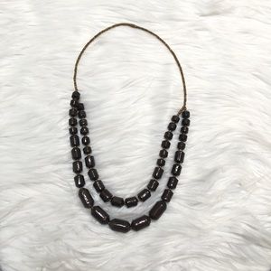 African Paper Bead Necklace Brown